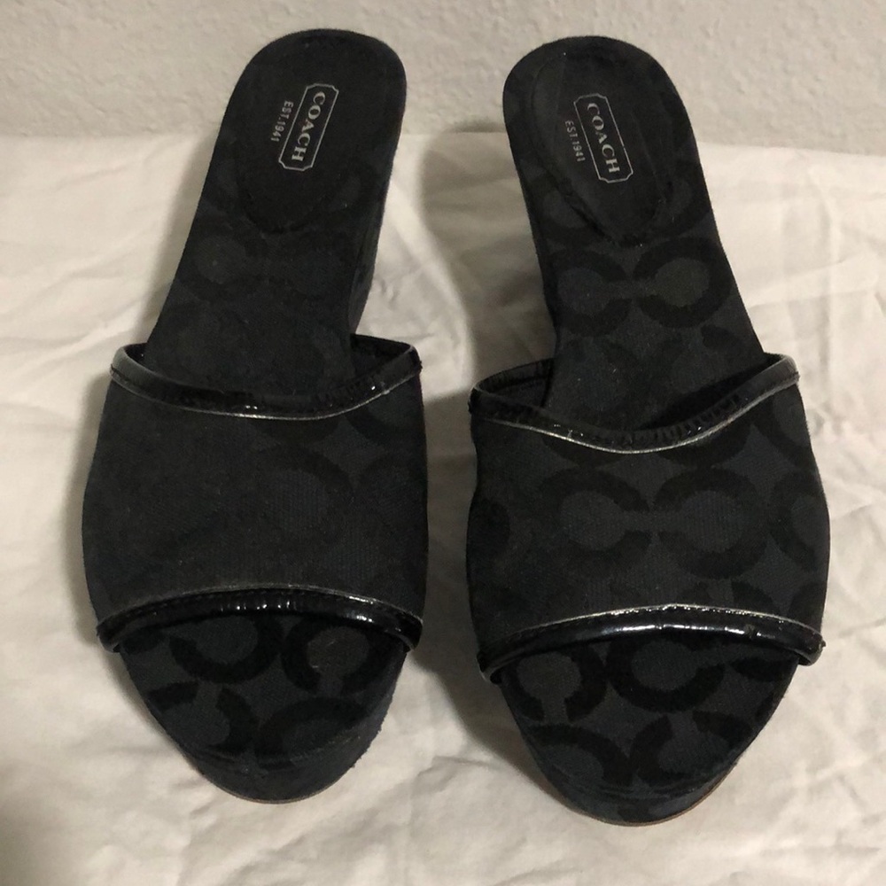 Coach Peep-Toe Wedges